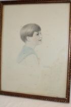 Christos Simatos - watercolour Bust portrait of a young child, signed,