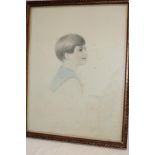 Christos Simatos - watercolour Bust portrait of a young child, signed,