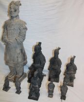A terracotta figure of a Chinese traditional warrior,