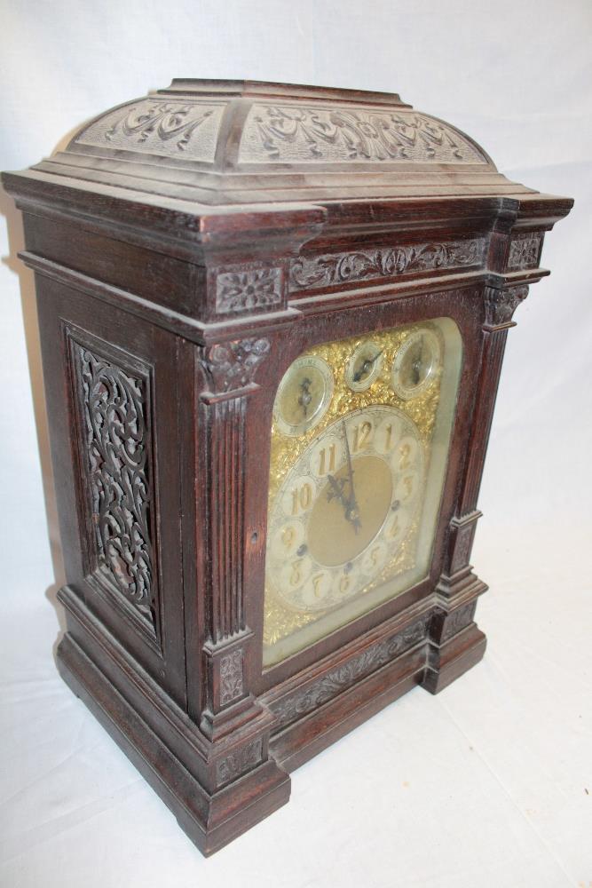 A good quality chiming bracket clock with silvered and gilt dial and subsidiary chiming and silent - Image 2 of 4