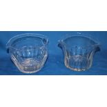 Two 19th century cut glass wine glass coolers with twin spouts