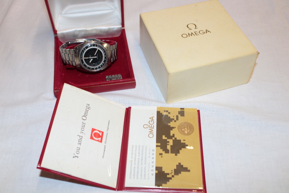 An Omega Chronostop Seamaster gentleman's wristwatch in stainless steel case and mounts together