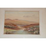 F** J** Widgery - watercolour Dartmoor scene, signed,