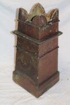 An 18th/19th century glazed square tapered chimney pot,