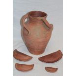 A Lake's Truro pottery terracotta three-handled vase,
