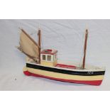 A modern hand crafted and painted wood model of a Penzance fishing boat "Girl Dell Porthleven",