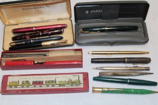 A boxed Christian Dior Stylos pen, various collector's pens including Parker,
