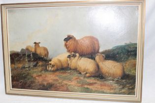 A** Morris - oil on canvas Landscape with sheep grazing, signed,