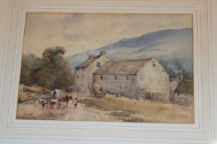 Artist Unknown - watercolour A Mediterranean farmstead 6½" x 9½"