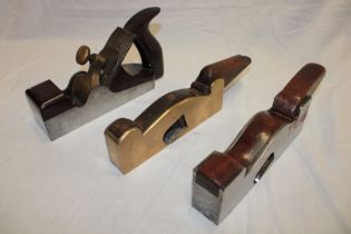 An old steel framed carpentry plane with rosewood infill and blade by Ward, 9½" long,