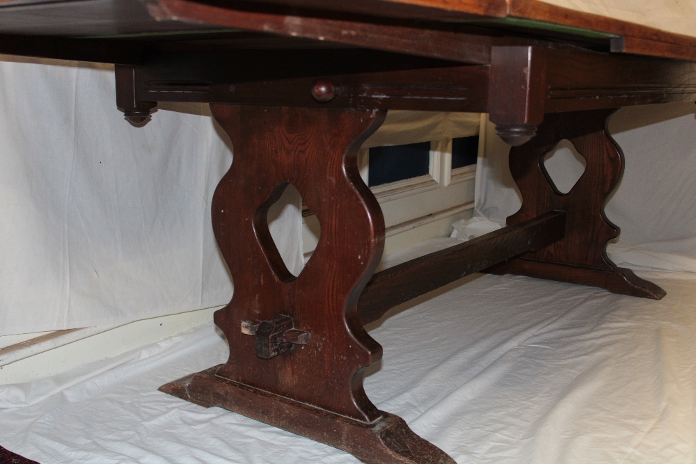 An oak dining suite comprising an oak refectory dining table 6' x 3' 4" on standard supports - Image 3 of 5