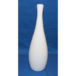 A Danish Kastrup Glas white opaque tapered glass vase,