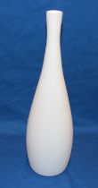 A Danish Kastrup Glas white opaque tapered glass vase,