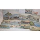 S** J** Nash - watercolours A selection of over twenty various unframed watercolours including