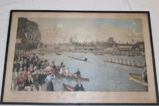 An old lithograph of Henley Regatta "Henley - The Finish" after Dickinson,