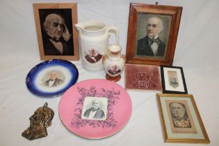 A selection of William Gladstone related commemorative memorabilia including commemorative ceramic