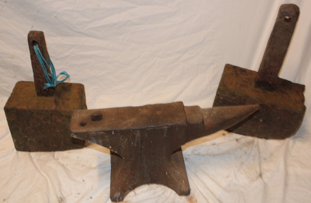 An old iron anvil,