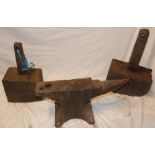 An old iron anvil,