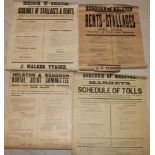 Four Borough of Helston posters including 1891 Table of Rents or Stallages and Dues,