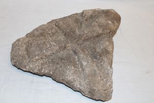 A piece of Cornish carved granite decorated with a Celtic-style cross,