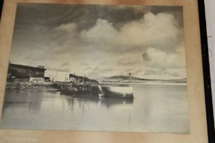 An early black and white photograph of Padstow harbour, 15½" x 20",