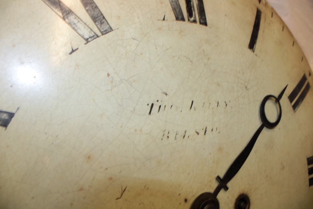 An early tavern clock by Thomas Kelly with 18" circular enamelled convex dial, - Image 4 of 6