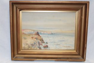 Thomas Sidney - watercolour "Near The Lizard", signed and inscribed,