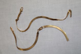 A 14ct gold flat-link bracelet and a 9ct gold flat-link bracelet (5.