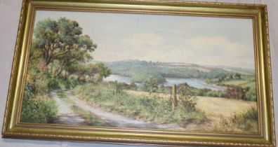 Monica Childs - oil on canvas A view of the River Fal, signed,