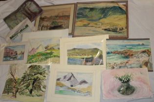 Isobel Heath - watercolours A selection of framed and unframed studies including The Brissons,