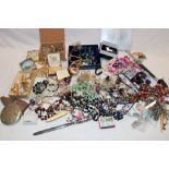 A large selection of various costume jewellery