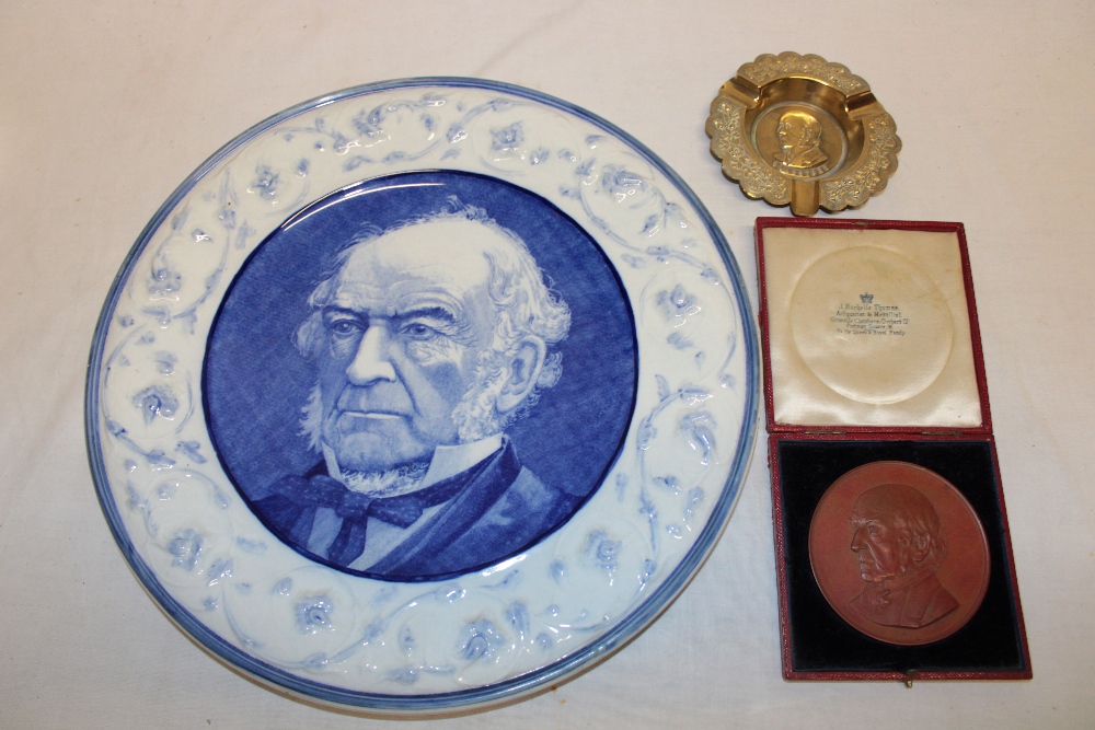 A large pottery William Gladstone commemorative wall plaque,