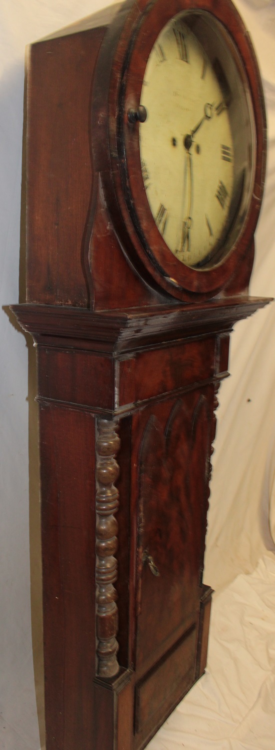 An early tavern clock by Thomas Kelly with 18" circular enamelled convex dial, - Image 2 of 6