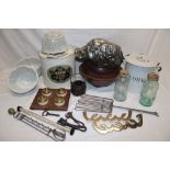 A selection of vintage domestic items including early Beldray Rapid vacuum ice-cream freezing