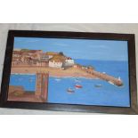 Artist Unknown - oil on board A study of St Ives Harbour,