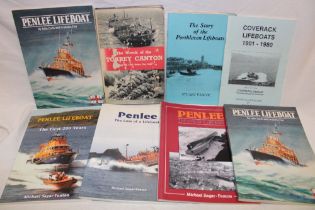 Various Cornish lifeboat related volumes including Penlee Lifeboat - The First 200 Years;
