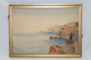 Thomas Sidney - watercolour "The Lizard", signed and inscribed,