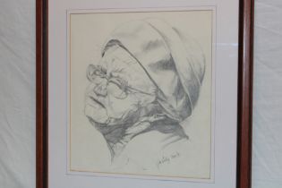 Jim Tinley - pencil Bust portrait of an elderly female, signed and dated November '79,