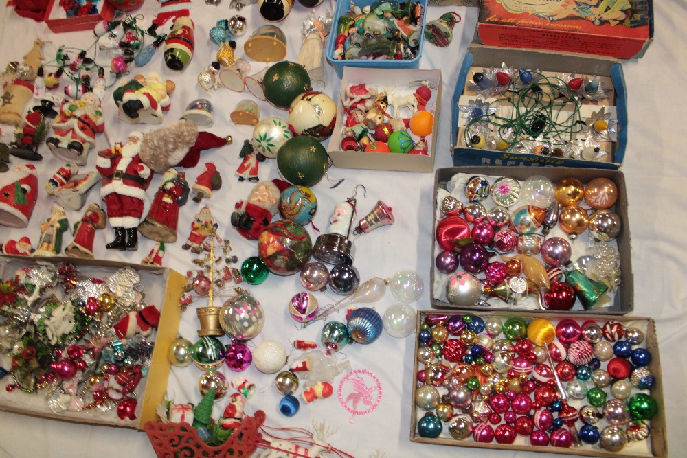 A selection of vintage Christmas decorations including boxed Pifco lantern lights, various baubles, - Image 3 of 3