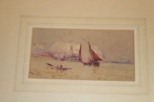 P** Sutcliffe - watercolour Shipping off the Coast, monogrammed and dated 1894,