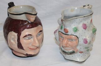 A 19th century Staffordshire Bacchus pottery character jug,