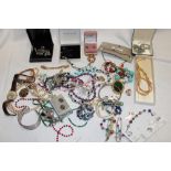 A quantity of various mixed costume jewellery