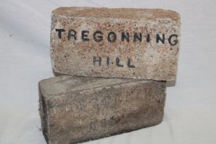 Two early Cornish bricks from the kiln on Tregonning Hill, near Helston,