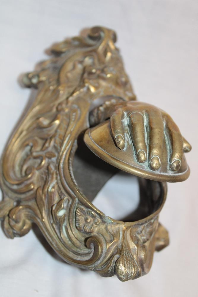 An unusual corner bracket with hinged central hand compartment, - Image 2 of 2
