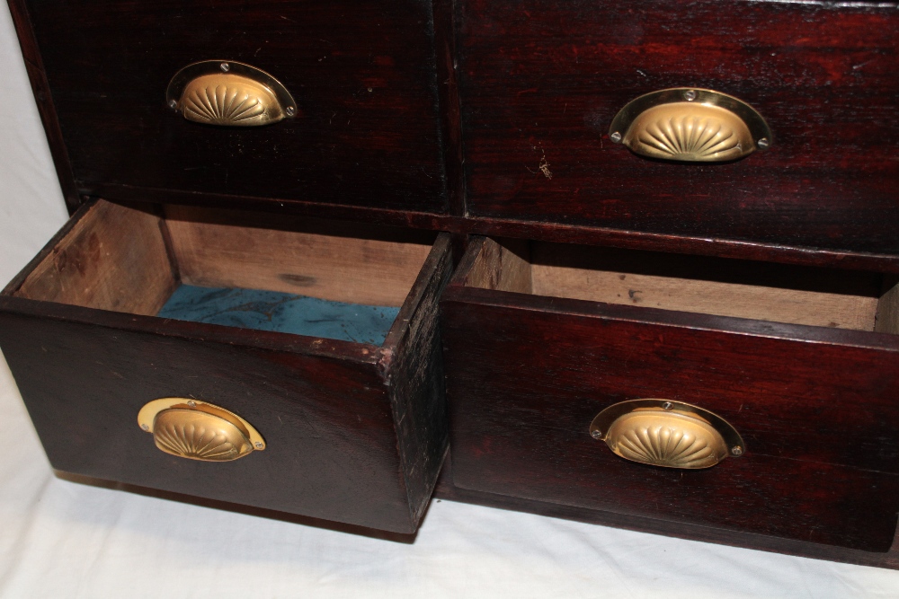 A 19th century mahogany bank of sixteen drawers with brass arched handles, - Image 3 of 3