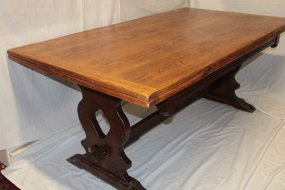 An oak dining suite comprising an oak refectory dining table 6' x 3' 4" on standard supports - Image 4 of 5
