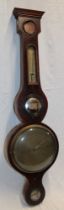 A 19th century mercury barometer by Spelzume of Edinburgh with circular dial below mirror and