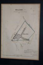 An 1831 hand coloured map of Helston showing the boundaries of the Old Borough after R. K.