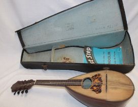An old Italian mandolin by Domenico Zanoni of Naples in fitted fibre case
