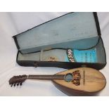 An old Italian mandolin by Domenico Zanoni of Naples in fitted fibre case